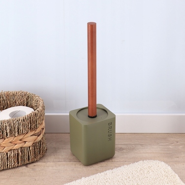 Підлоговий ершик для туалету SALVA, оливковий — аксесуар для ванної кімнати та вбиральні