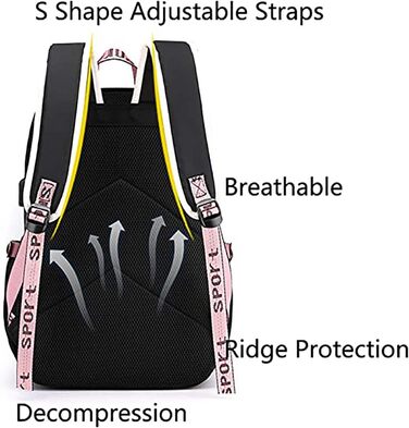 Шкільний рюкзак для дівчаток та хлопчиків K-Pop з відділенням для ноутбука 15.6 дюймів, водонепроникний, однорозмірний