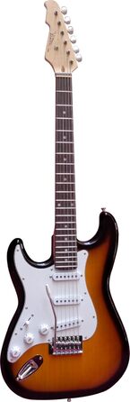 Електрогітара чорна для лівшів у комплекті з підсилювачем 20W, чохлом, ремінком, струнами та 3 медіаторами St5 Lefthand