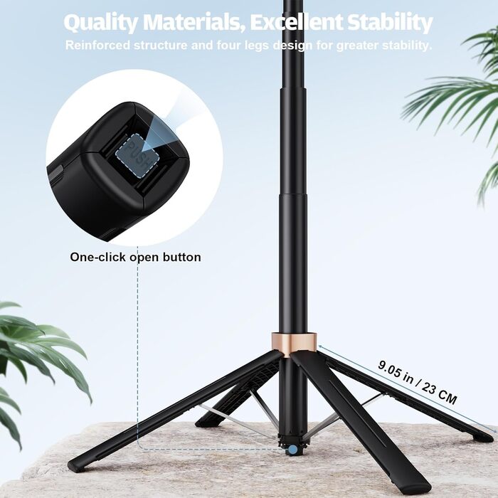 Avaspot штатив-селфістик 180,3 см з LED-підсвічуванням та пультом ДУ – для iPhone, Android, GoPro, камер