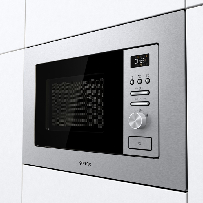 Вбудована мікрохвильова піч Gorenje BMI201AG1X з грилем, 20 л