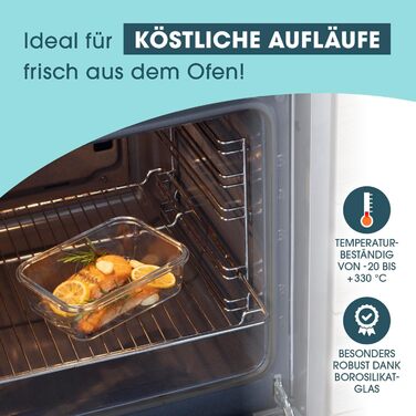 Набір контейнерів для зберігання їжі GOURMETmaxx Klick-it 6 шт. (0,9л) - сині, для Meal Prep, мікрохвильовки, морозилки, з силіконовою ущільнювальною кільцем