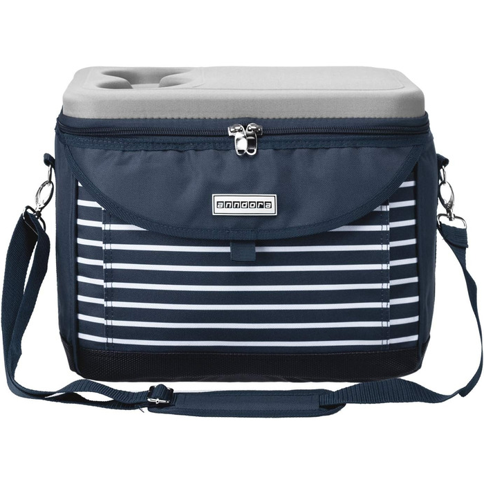 Термосумка Anndora 22 л, 35 x 24 x 27 см, для пікніка, блакитний/білий колір
