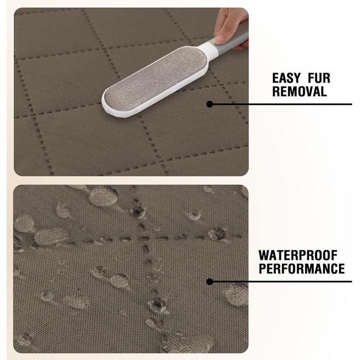 Водонепроникний килимок для собак середніх порід - килимок для собак, що можна прати, захист дивану від собак, котячий килимок, пухнастий та м'який, захисний килимок для дивану, колір: тауп, розмір 77 x 178 см