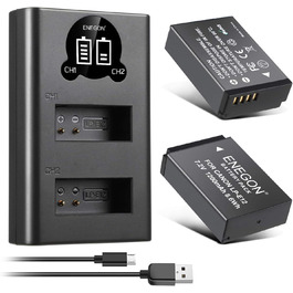 Акумулятори ENEGON LP-E12 1200mAh для Canon EOS M50, M50 Mark II, M, M2, M10, M100, M200, Rebel SL1, 100D, Kiss X7, PowerShot SX70 HS + LED зарядний пристрій