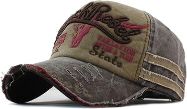 Кепка бейсболка вінтажна Baumwolle з бавовни, випрана джинсова, з потертостями, для чоловіків та жінок, стильна, спортивна, hip hop, регульована, універсальний розмір, колір A-Braun