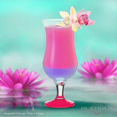 Набір келихів для коктейлів PLATINUX 6 шт, 400 мл (рожеві) - Longdrink, Hurricane, для вечірок