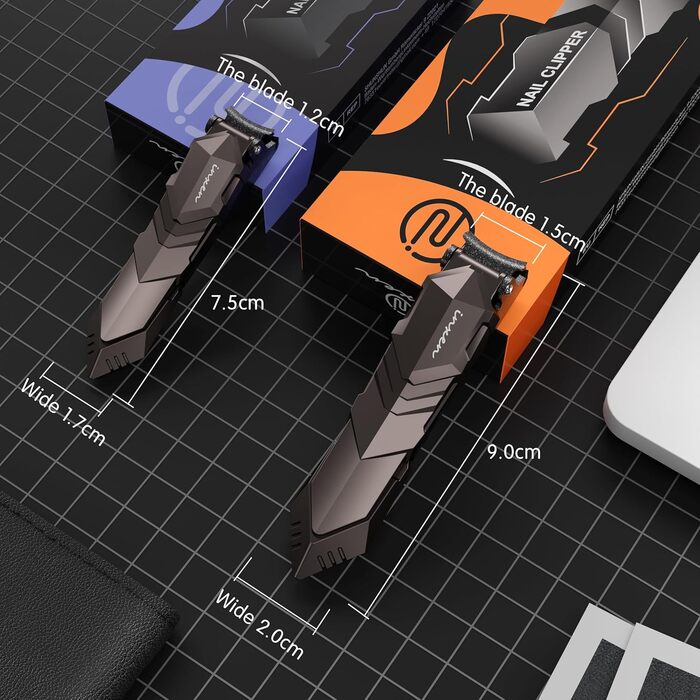 Професійний кусачок для нігтів з контейнером для збору, для пальців та нігтів, з нержавіючої сталі, великий кусачок для нігтів, чоловічий/жіночий (чорний, 3x0.67 дюйми)