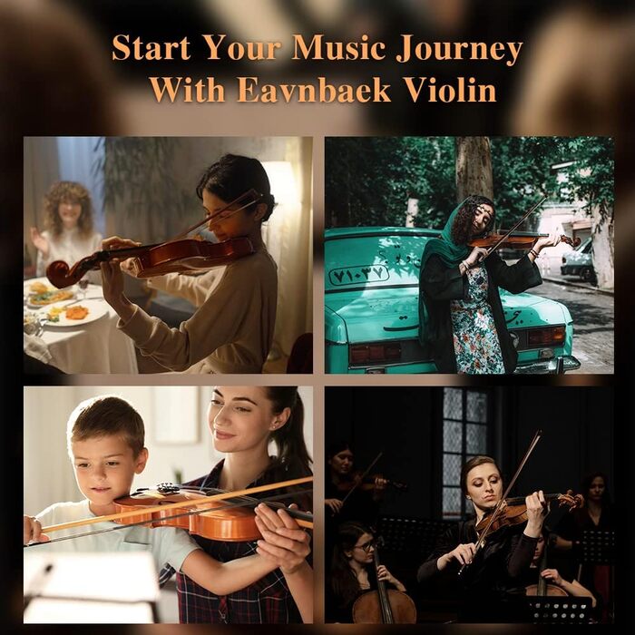 Скрипка набір, дерев'яна скрипка для дорослих початківців (4/4)