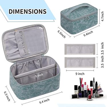 Косметичка для жінок, велика сумка для макіяжу, дорожня косметичка-кофр для жінок, дорожня косметичка для макіяжу, косметичка з ручкою та роздільниками (A-блакитна)