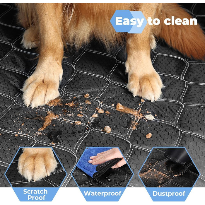 Захисна ковдра для собак у багажник авто KYG, 185x105 см, чорна, водовідштовхувальна, антиковзаюча