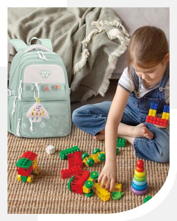 Шкільний рюкзак для підлітків: водонепроникний, великий, для дівчат та хлопців. Ідеальний для школи, подорожей та повсякденного використання (Блакитний)