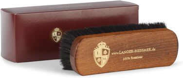 Langer & Messmer shoe brush made of fine horsehair for effectively polishing your shoes - The polishing brush for professional shoe care - Available individually or in a 2-piece set (Light / Dark)