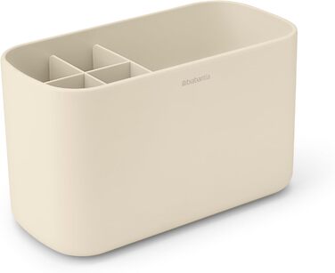 Полиці для ванної Brabantia Renew Soft Beige, підставка для раковини, тримач для зубних щіток, нековзна, корозійностійка, легко миється, 19,7x9,8x11 см
