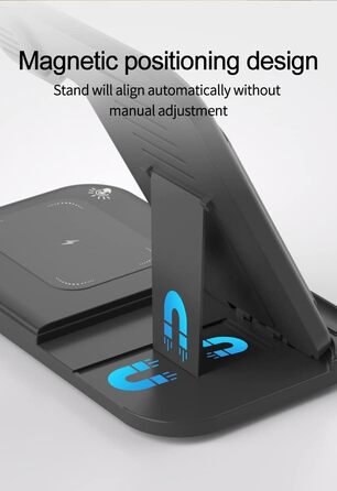 MMOBIEL Бездротова зарядка 3-в-1 для iPhone, Apple Watch та AirPods - 15W швидка індуктивна зарядка - Чорний колір