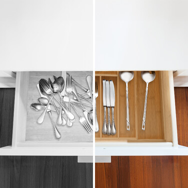 Relaxdays Bamboo Cutlery Box, Extendable