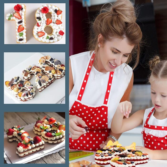 9-Piece 10-Inch Silicone Number Cake Mold Baking Pans, Number Cake Molds for Birthday, Wedding, Party Decoration