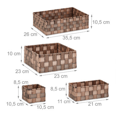 Relaxdays 8-Piece Woven Storage Basket Set
