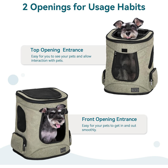 Рюкзак для кота та собаки Petsfit - зручний та дихаючий, до 5 кг, зелений