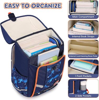 Шкільний рюкзак для хлопчика, 1-4 клас, ергономічний, з нагрудним ременем, 2025, для дітей 6-10 років, знімний поясний ремінь, світловідбиваючий, блакитний