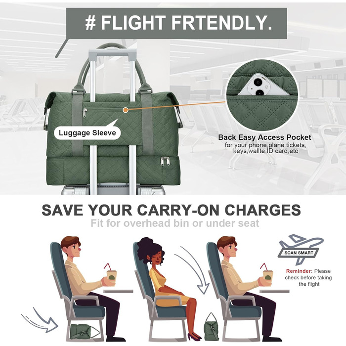 Спортивна сумка для подорожей Easyjet: водонепроникна дорожня сумка для жінок з відділенням для взуття, 47x37x22 см (38 л)