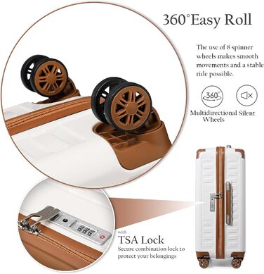 Набір валіз Sea Choice: 4 шт. (55/65/75 см) з жорсткими корпусами, захистом кутів, TSA-замком, білий