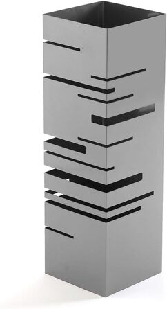 Versa Stripes Umbrella Stand - Modern Metal Umbrella Holder for Entryway, Room, or Hallway - Gray