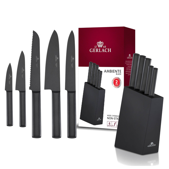 Набір ножів у підставці Gerlach Ambiente Black NK 984, 5 предметів