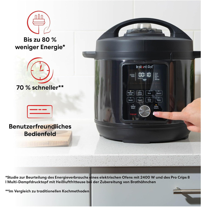 Instant Pot Duo Plus with WhisperQuiet Smart Cooker 5.7 L - Pressure Cooker, Slow Cooker, Rice Cooker, Sauté Pan, Yogurt Maker, Steamer, and Food Warmer, Black/Stainless Steel Duo Plus WhisperQuiet 5.7 Liter