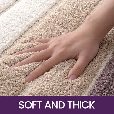 Non-Slip Bathroom Rug - Absorbent Bath Mat 60 x 110 cm - Washable Soft Bath Mat for Bathroom (2-Pack 40 x 60 cm, Beige)
