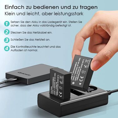 Акумулятор для камери Onshida LP-E12, 2 шт. 850mAh, зарядний пристрій, комплект для Canon EOS M, M2, M10, M100, 100D, Rebel SL1, KISS X7, M50