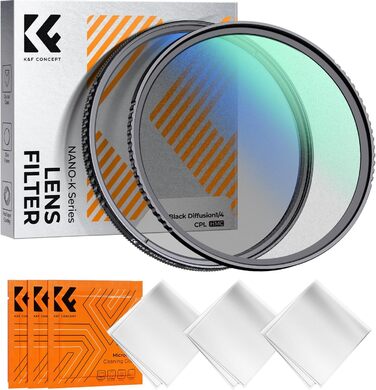 Фільтри K&F Concept 43mm: Black Mist 1/4, Поляризаційний, CPL з багатошаровим покриттям (Nano Klear)