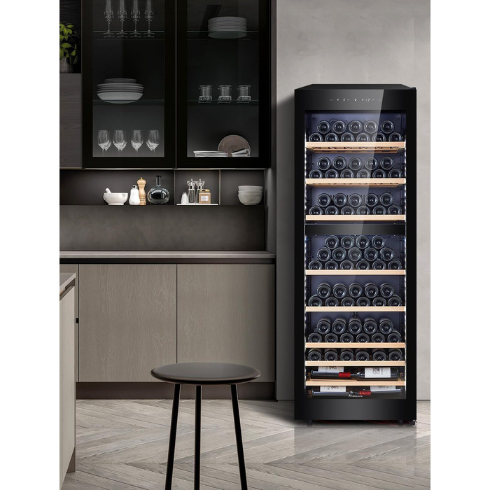 Kalamera 45-Bottle Dual Zone Wine Refrigerator - 120 Liter Capacity with LCD Display - 5-10°C/10-18°C Temperature Zones