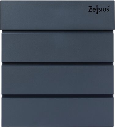 Поштова скринька Zelsius з відділенням для газет, антрацит RAL7016, з м'яким закриттям | Настінна або стійкова установка