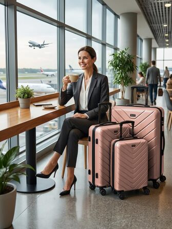 Набір валіз REDOLZ 3 шт. | Чохол ABS, TSA-замок, 4 колеса | Розміри S/M/L (Для жінок/чоловіків)