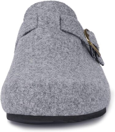 Домашні капці Dokela для жінок та чоловіків, зимові сліпони з підкладкою, фетрові тапочки з підкладкою, тепле устілка з корку, мюлі, закриті, неслизькі, зручні, шкіряні, фетрові сліпони (38 EU, світло-сірий)