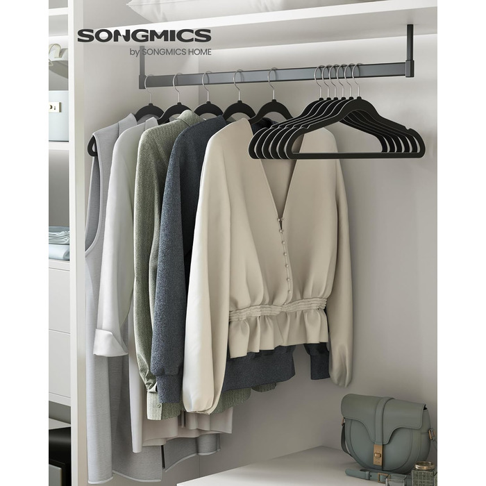 Плечики для одягу SONGMICS, велюрові, 20 шт., для сорочок, жакеток, костюмів, 41.5 см, чорні