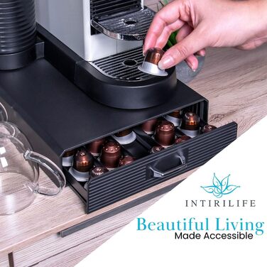 Організатор для капсул кави Intirilife - 50 капсул Nespresso, чорний - 38.2 x 23.2 x 5,6 см