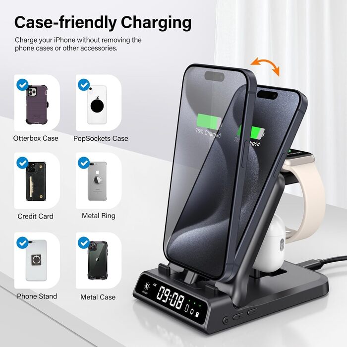 Зарядний стан для Apple SwanScout 701A: iPhone, Apple Watch, AirPods. Підходить для iPhone 6-17