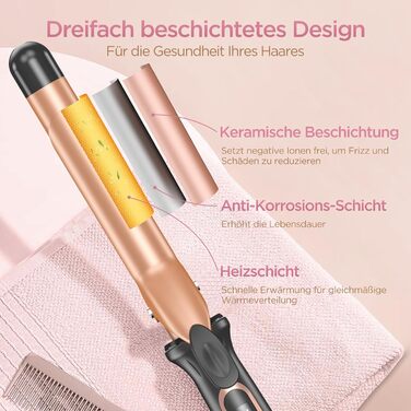 Локкенстаб BESTOPE MIX 25 мм: великі локони, швидкий нагрів, точне регулювання температури, рукавичка в комплекті