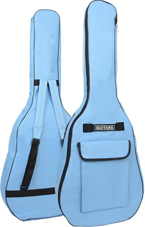Водонепроникний гітарний кейс SUQ Oxford, 40/41 дюймів, з музичним принтом, нейлон, Gigbag для електро-, акустичної та концертної гітари, ударостійкий, 8 мм, водонепроникний (блакитний)