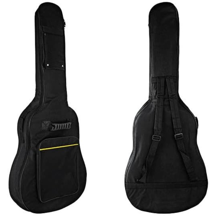 Чохол для гітари Oxford-Nylon, водонепроникний, з кишенями, для акустичної/класичної гітари, укулеле, бас-гітари (39'', 40'', 41'', чорний)