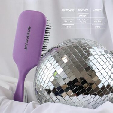 Щітка для волосся Denman D90L Tangle Tamer Ultra: розплутування та догляд за довгим волоссям, нейлонові щетинки, фіолетовий колір