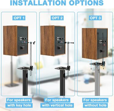 Підставка для акустики 5Rcom з кабелепроводом, регульована висота, для саундбарів та студійних моніторів, 5 кг вантажопідйомність