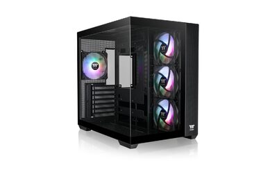 Корпус Thermaltake View 380 TG ARGB Mid-Tower ATX: Двокамерний, з прозорими панелями, 4 x 120mm ARGB вентилятори, USB-C, радіатор до 360mm, чорний