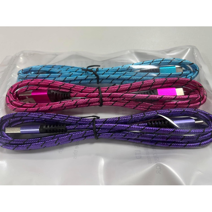 Кабель USB Type-C, 3 шт. [3M+2M+1M] для Samsung, Huawei, Xiaomi. Швидка зарядка, передача даних, нейлон