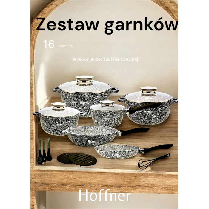 Набір скляних каструль Hoffner, 16 предметів