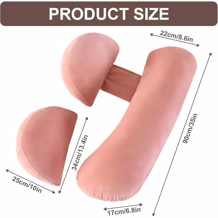 SHANNA 2024 New Pregnancy Pillow Adjustable, Comfort Pillow Adults, Full Body Pillow, Support Pillow Body Pillow, Breastfeeding Pillow Body Pillow Removable Washable (Pink)