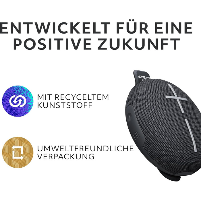 Портативна Bluetooth колонка Ultimate Ears MINIROLL: Водонепроникна, пилозахисна (IP67), потужний бас, чорний колір