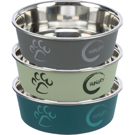 Тріксі Миска з нержавіючої сталі з пластиковим покриттям, 2.2 л, діаметр 23 см, висота 8 см, різноманітні кольори